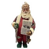 Clothtique Santa Figure with Mug and Newspaper