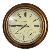 Atomix Round Wall Clock with Thermometer and Hygrometer
