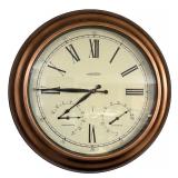 Atomix Round Wall Clock with Thermometer and Hygrometer