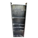 Black Wood Entertainment Stand and 5-Shelf Bookcase Set