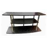 Black Wood Entertainment Stand and 5-Shelf Bookcase Set