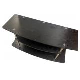 Black Wood Entertainment Stand and 5-Shelf Bookcase Set