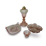 Collection of Vintage Pink Depression Glass Dishes and Tableware
