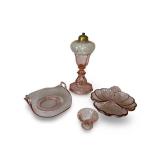 Collection of Vintage Pink Depression Glass Dishes and Tableware