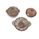 Collection of Vintage Pink Depression Glass Dishes and Tableware