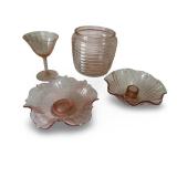Collection of Vintage Pink Depression Glass Dishes and Tableware