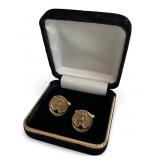 Gold Tone Anchor Cufflinks in Presentation Box