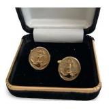 Gold Tone Anchor Cufflinks in Presentation Box