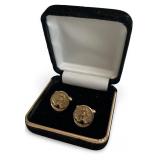 Gold Tone Anchor Cufflinks in Presentation Box