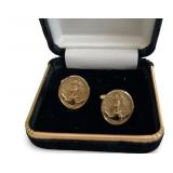 Gold Tone Anchor Cufflinks in Presentation Box