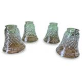 Collection of Vintage Cut Glassware Including Decanter, Pitchers, and Shade Covers