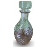 Collection of Vintage Cut Glassware Including Decanter, Pitchers, and Shade Covers
