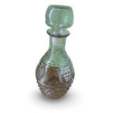 Collection of Vintage Cut Glassware Including Decanter, Pitchers, and Shade Covers
