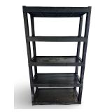 Black 5-Tier Plastic Storage Shelf Unit
