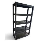 Black 5-Tier Plastic Storage Shelf Unit