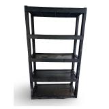 Black 5-Tier Plastic Storage Shelf Unit