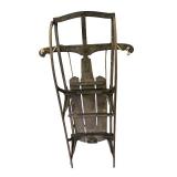 Vintage Wooden and Metal Snow Sled with Rope Pull