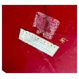 Pottery Barn Red Metal Tub with Wooden Handles
