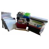 Bulk Office Supplies Collection with Storage Totes and Organizers
