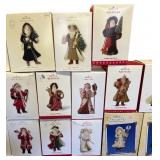 Collection of 17 Hallmark Keepsake Father Christmas Ornaments with Boxes
