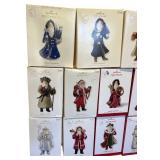 Collection of 17 Hallmark Keepsake Father Christmas Ornaments with Boxes