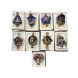 Set of 9 Jim Shore Heartwood Creek Christmas Ornaments with Boxes