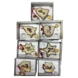 Set of 7 Hummel Porcelain Christmas Ornaments with Original Boxes