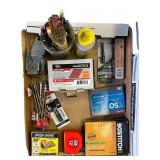 Collection of Hardware, Fasteners, Trailer Hitch, and Tools
