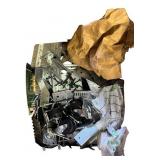 Collection of Hardware, Fasteners, Trailer Hitch, and Tools