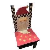 Collection of Christmas Decor Items Including Santa Figure, Chairs, Sleighs, and Holiday Sign