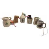 Set of 6 Red Wing Pottery Christmas Mini Ornaments 2005