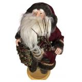 Set of 2 Decorative Santa Claus Figures with Holiday Accents