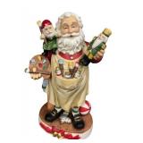 Set of 2 Ceramic Santa Claus Holiday Figurines