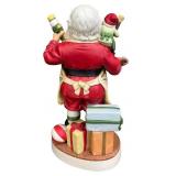 Set of 2 Ceramic Santa Claus Holiday Figurines