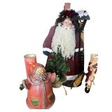 Collection of 7 Assorted Santa Christmas Figurines and Decorations