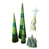 Collection of Decorative Christmas Trees Assorted Materials and Sizes