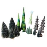 Collection of Decorative Christmas Trees Assorted Materials and Sizes