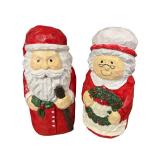 Set of 3 Holiday Santa and Mrs. Claus Figurines