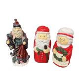 Set of 3 Holiday Santa and Mrs. Claus Figurines