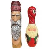 Set of 4 Handcrafted Santa Claus Figurines Holiday Decor