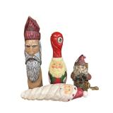 Set of 4 Handcrafted Santa Claus Figurines Holiday Decor