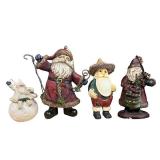 Set of 6 Assorted Santa Claus Christmas Ornaments