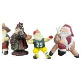 Set of 6 Assorted Santa Claus Christmas Ornaments