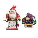 Set of 5 Santa Claus Christmas Figurines and Ornaments