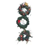 Collection of Artificial Holiday Wreaths and Decorative Garlands