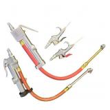 Lot of 5 Pneumatic Blow Guns with Hoses and Accessories