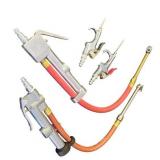 Lot of 5 Pneumatic Blow Guns with Hoses and Accessories