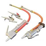 Lot of 5 Pneumatic Blow Guns with Hoses and Accessories