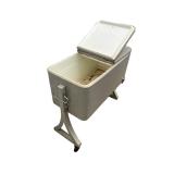 Large Rolling Metal Cooler with Lid and Handles