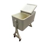 Large Rolling Metal Cooler with Lid and Handles